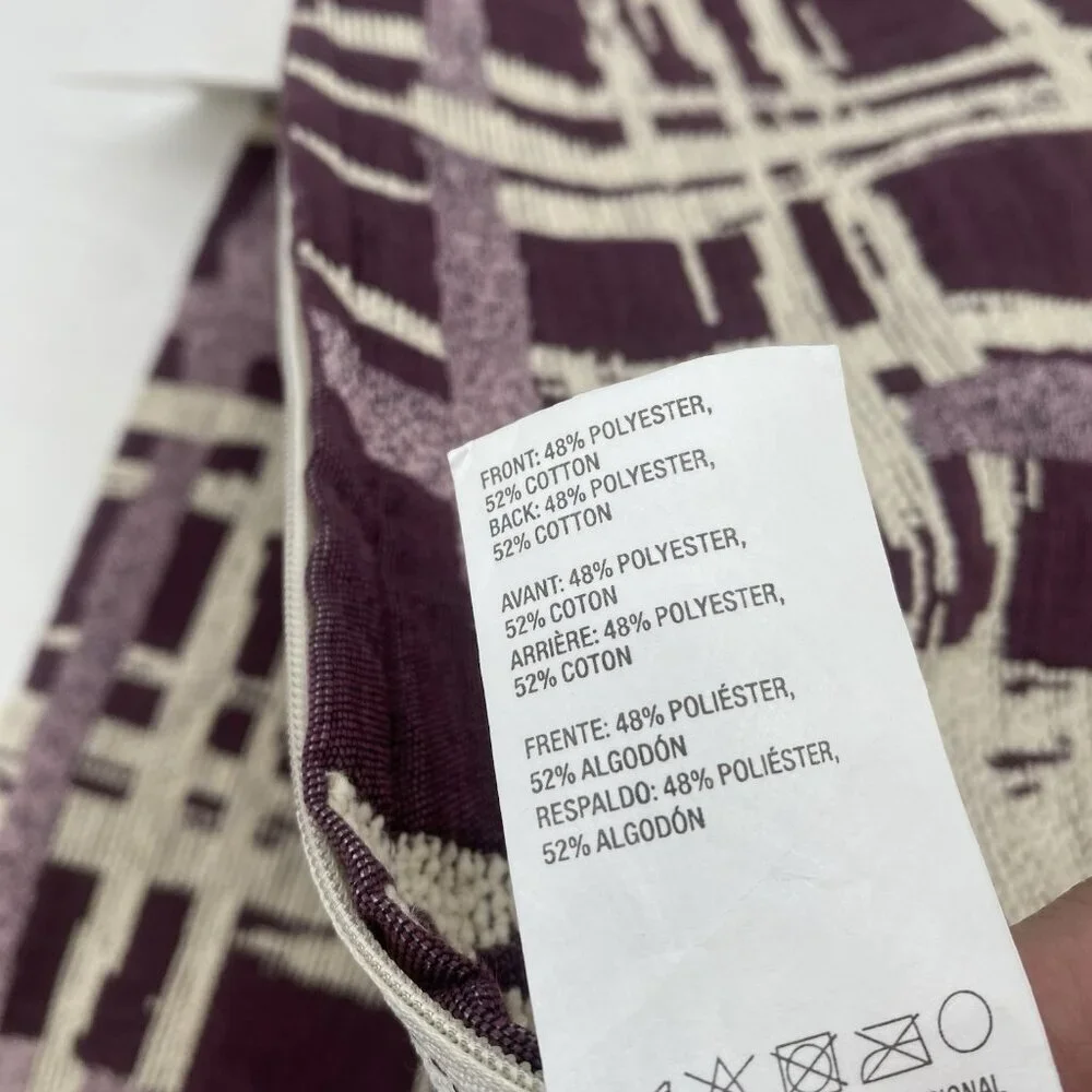Crate and Barrel Purple Geometric Abstract Pattern Pillow Cover 23